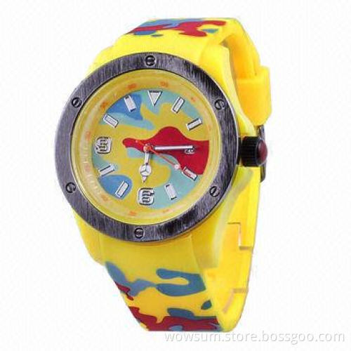 Silicone Watch with Customize Printing, Passed RoHS and CE/Quartz Movement